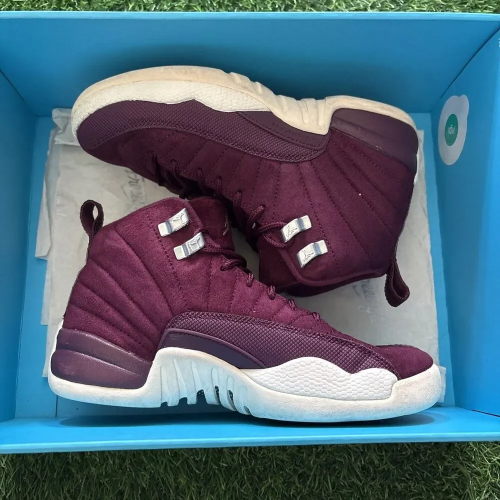 Nike Air Jordan 12 Retro GS Bordeaux 4Y Sneakers 153265-617 Burgundy Shoes